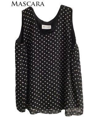 💜Mascara Black and White Polka Dot Sleeveless Camisole